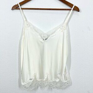 INC International Concept Intimates Washed White Lace V Neck Delicate Cami NWT